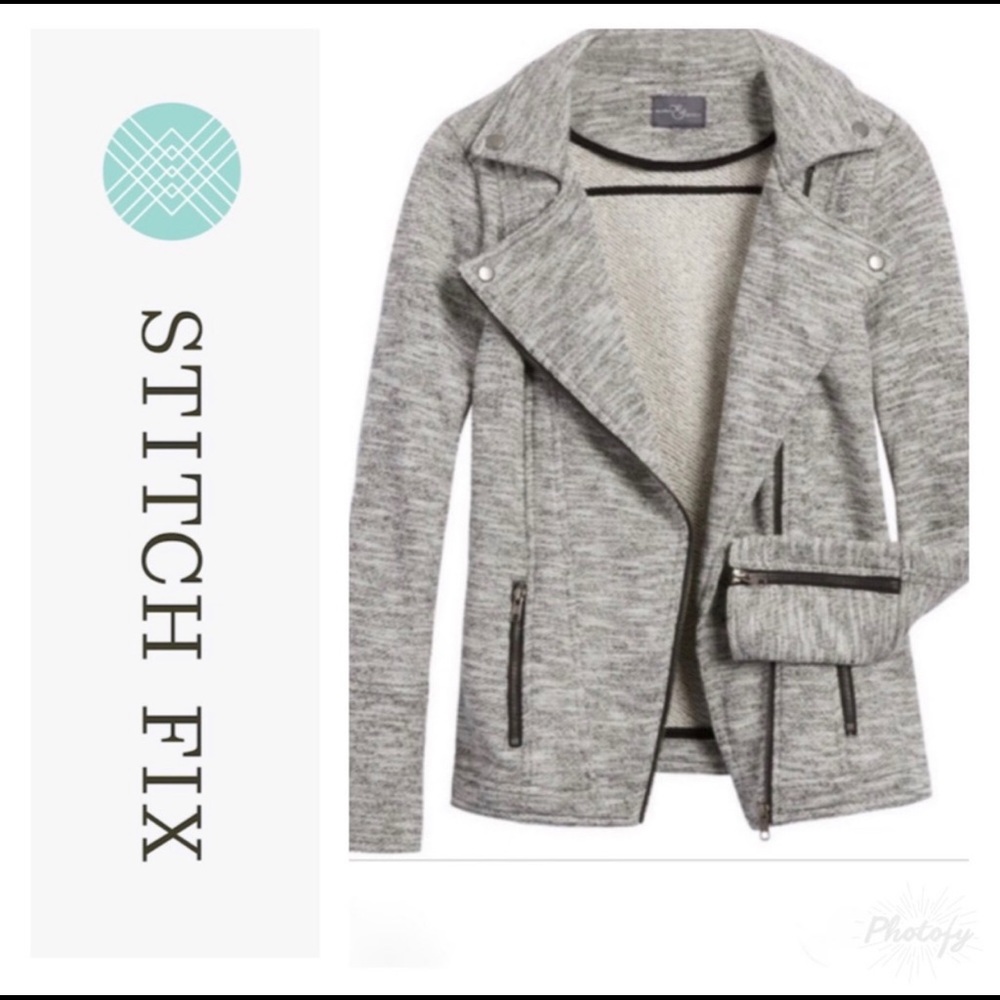 Market & Spruce French Terry Motorcycle Jacket